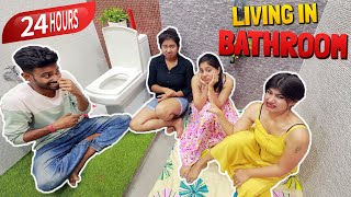 Living in BATHROOM For 24 HOURS | OMG! 24 Hours Bathroom Challenge