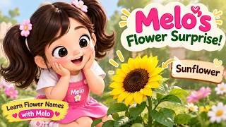 Learn Flower Names for Kids 🌸 | 9 Beautiful Flowers | Melo’s Garden Adventure | @Melomix-N 