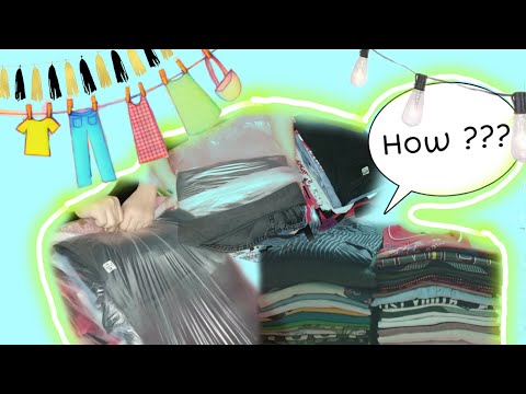 How to neatly store folded clothes in plastic | Laundry Series