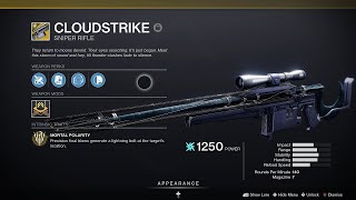 Destiny 2: Beyond Light - Cloudstrike Exotic Sniper Rifle DROP! (Brief PvE Gameplay/Showcase)