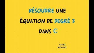 Third-Degree Equation in the Set of Complex Numbers