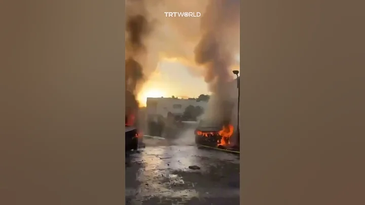 Aftermath of rockets fired from Lebanon striking Israeli port city of Haifa