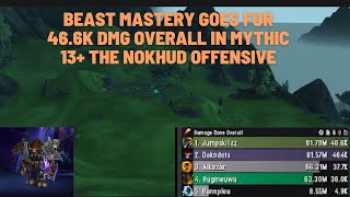 Beast Mastery Hunter Goes For 46.6k DMG In Mythic 11+ Nokhud Offensive Dragonflight 10.2 WoW