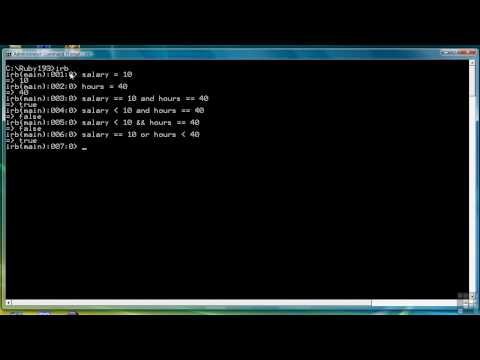 Infinite Skills: Ruby Programming 17 - Logical Operators And Expressions