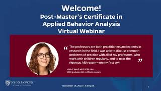 Post-Master’s Certificate in Applied Behavior Analysis (ABA) Admissions Webinar