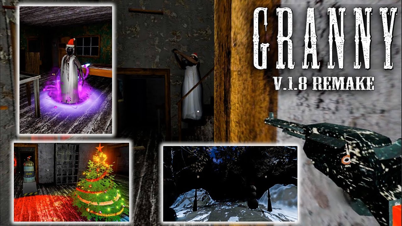 Granny: v1.8 Remake with robot, slendrina mom,  stone granny and Color Grading