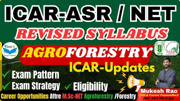 ASRB-NET AGROFORESTRY || Revised Syllabus || ICAR NET SYLLABUS || EXAM PATTERN || STO and SMS POSTS