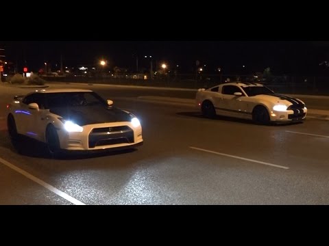 2013 GT500 vs. 2014 GT-R from a DIG!!!!