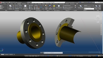 LAP JOINT PIPE FLANGE w/ STUB END in AutoCAD 3D