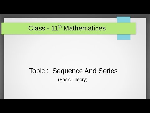 Sequence And Series | Class 11 th - YouTube