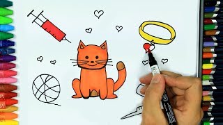 как рисовать кошку 🌱| раскраска | раскраски | Цвета для детей | Как покрасить как рисовать кошку 🌱| раскраска | раскраски | Цвета для детей | Как покрасить