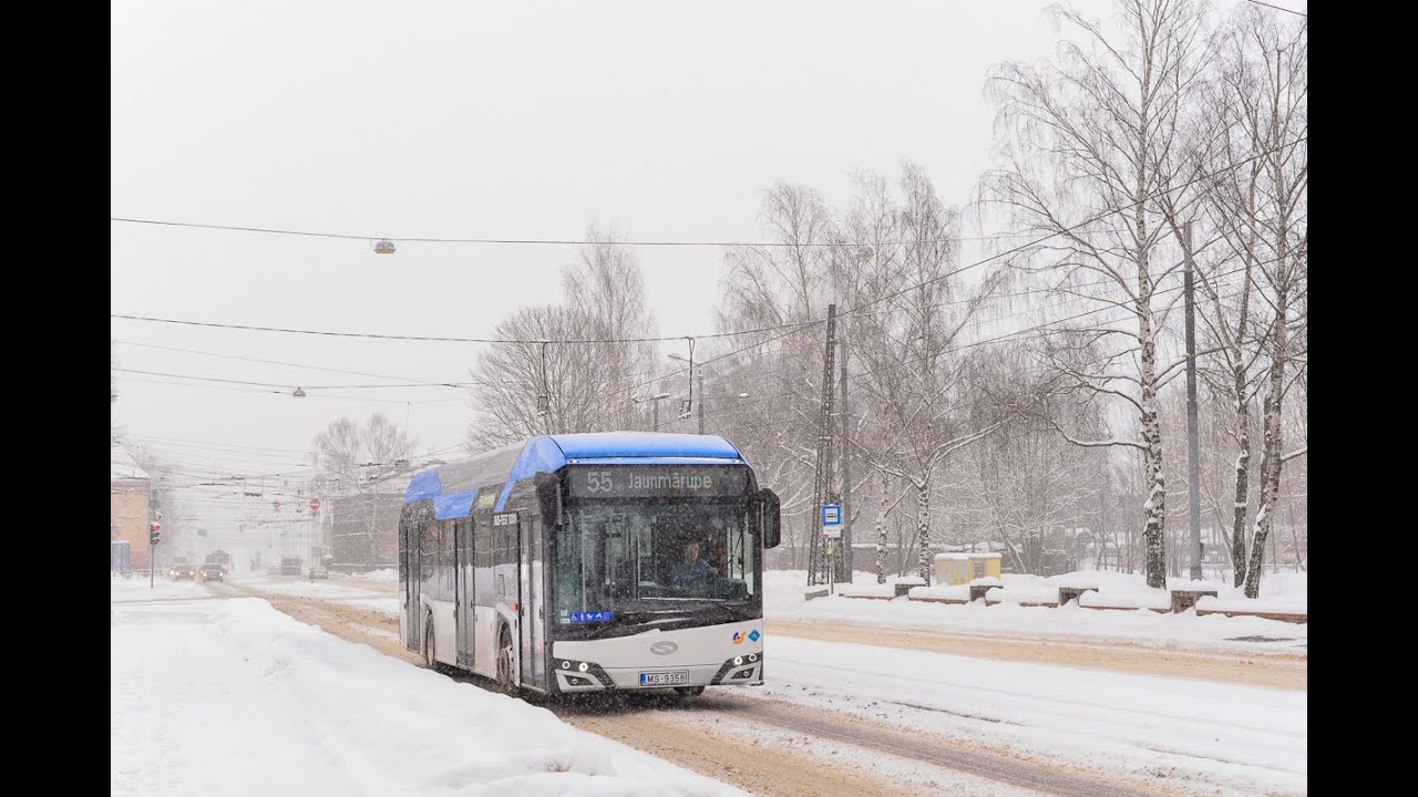Solaris Riga Test drive of Solaris Urbino 12 IV Hydrogen in Riga - YouTube