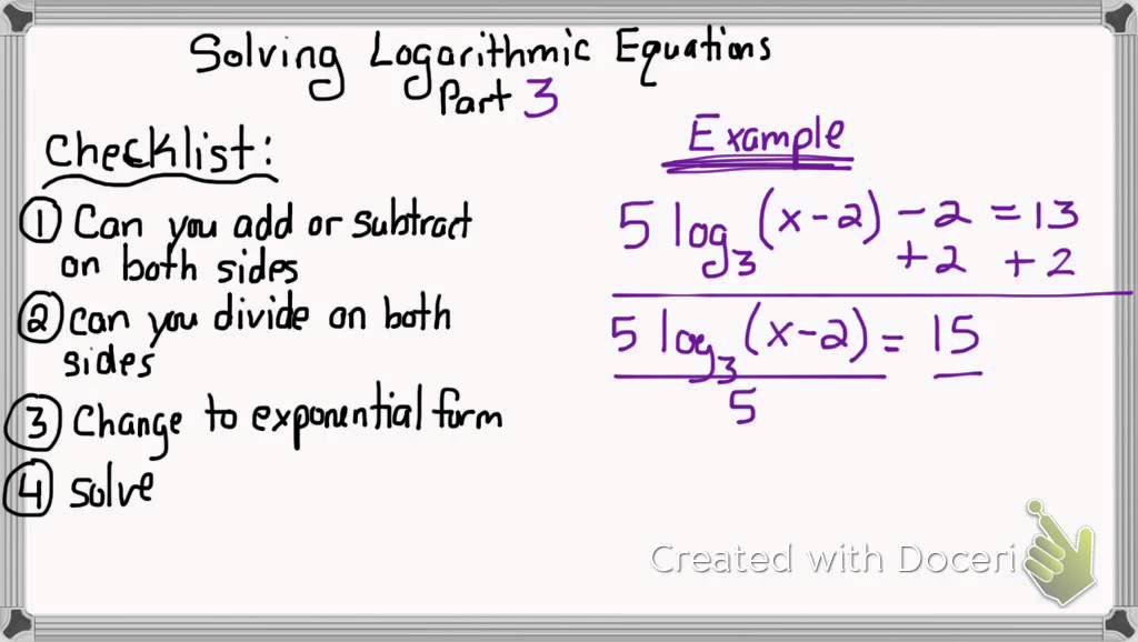how to solve log equations calculator