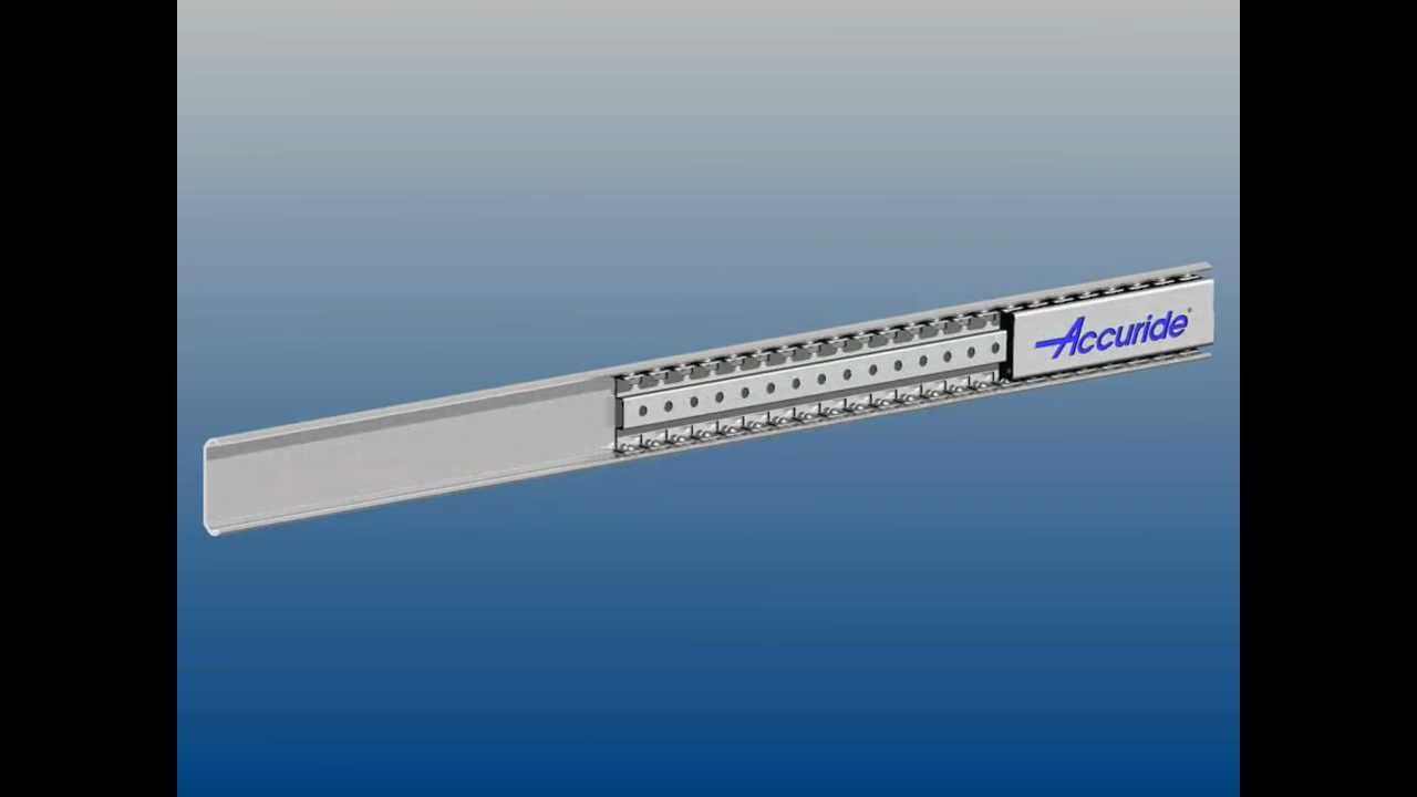 An Accuride slide with linear movement using a ball track. YouTube