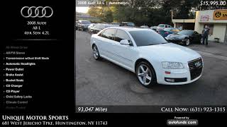 Used 2008 Audi A8 L Unique Motor Sports, Huntington, Ny - Sold