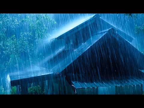 (No Ads) Sleep Fast Tonight 🌧️ Heavy Rain & Powerful Thunder on Tin Roof | Deep Sleep Sounds