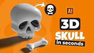 HOW TO DRAW A 3D SKULL and BONE IN ADOBE ILLUSTRATOR