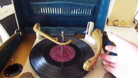 Motorola Calypso record player playing a 78 and 33.3 RPM 10" record.