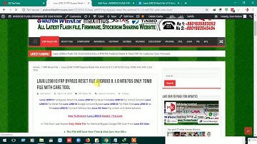Lava LE9810 FRP Bypass Reset File Android 8.1.0 MT6765 Only