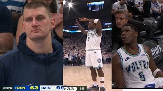 NIKOLA JOKIC LIVID \u0026 IN DISGUST AFTER ANTHONY EDWARDS TAUNTS ENTIRE NUGGETS LATER FROM BENCH!