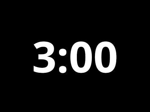 3 Minute Timer With Black Background | No Music