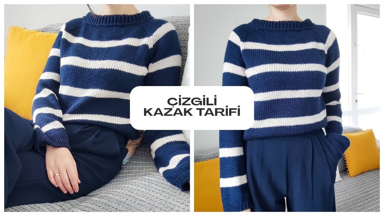 Reglan Kol Çizgili Kazak Tarifi (1. Bölüm Anne Kazağı)