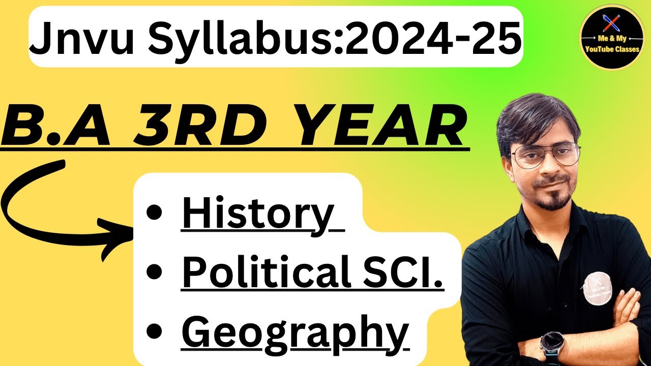 Jnvu B.A 3rd year Syllabus:- History, Political Science, Geography (2024-25)