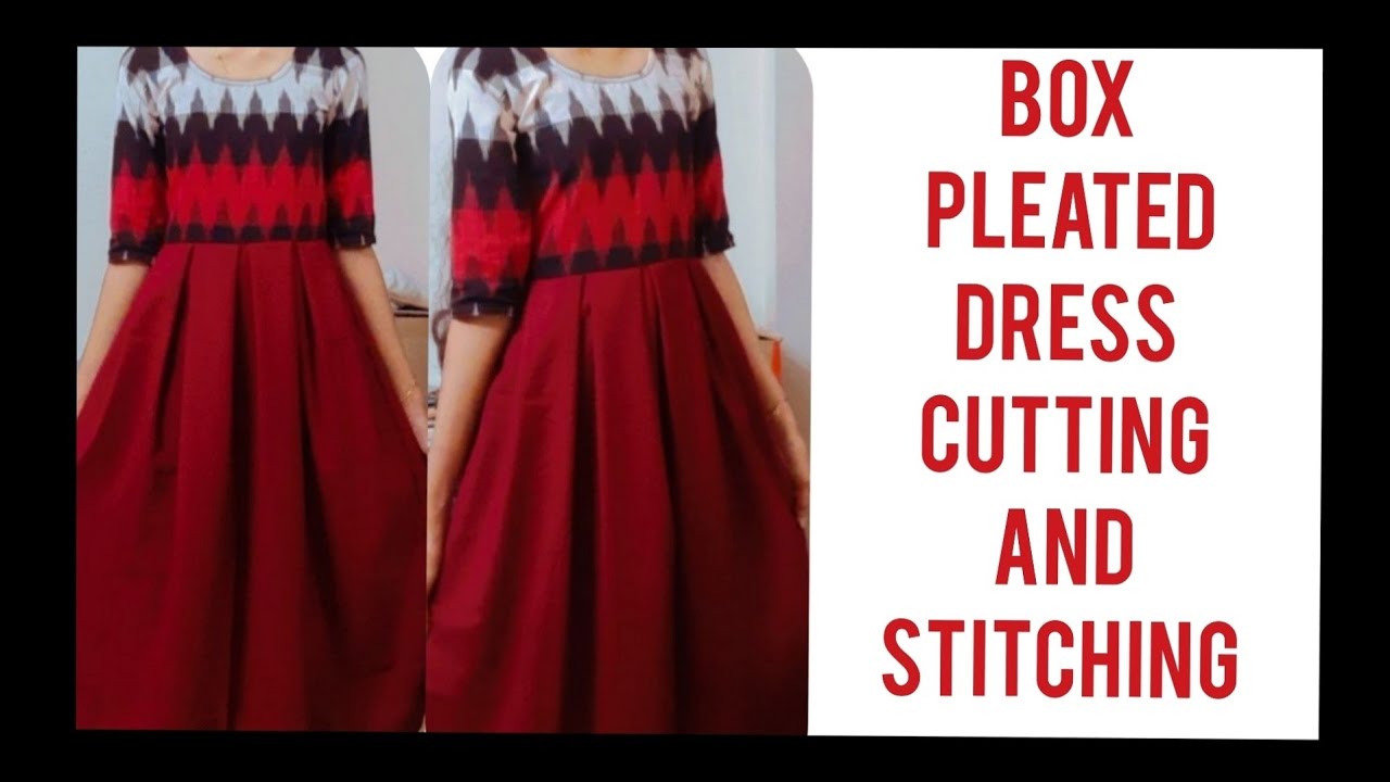 Box pleated dress DIY | Box pleated baby frock cutting and stitching full  video - YouTube