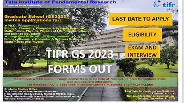 TIFR GS EXAM 2023|| APPLICATION FORMS OUT||SYLLABUS || OFFICAL WEBSITE