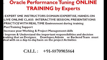 Oracle Performance Tuning online Training and Support