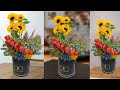 Sunflowers bouquet in a box, How to make box flower arrangements