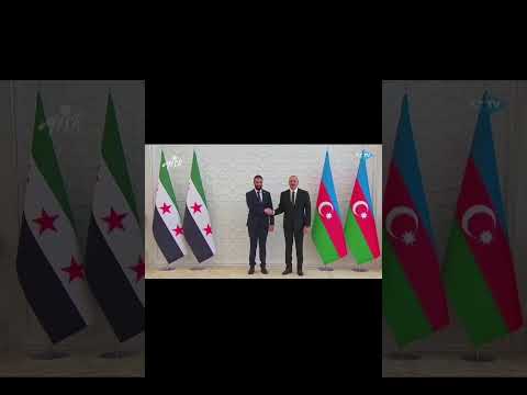 لحظة وصول الرئيس السوري إلى قصر زوغولبا في العاصمة باكو للقاء نظيره الأذربيجاني مسك سوريا