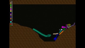 Slithering Snake Vs Worm | Survival Worm Race in Algodoo