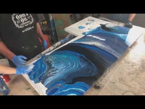 Tree Ring Acrylic Countertop Pour Youtube