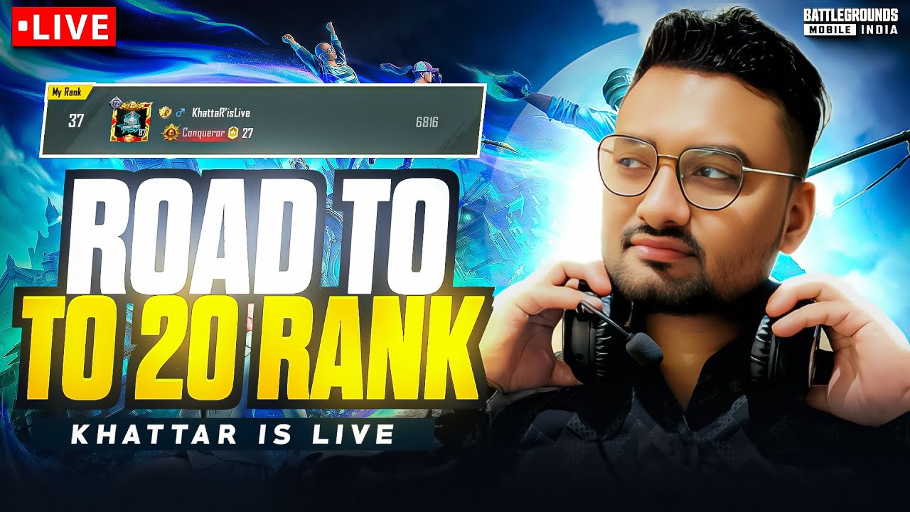 BGMI CONQUEROR RANK PUSH " TOP 20 POSSIBLE "? || BGMI LIVE || #bgmi # ...