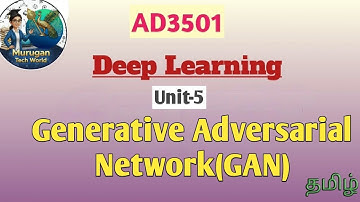 Generative Adversarial Network (GAN) in deep learning tamil||AD3501||Unit-5||AI&DS||Anna university.