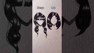 How to draw hair bangs and bob ✨ #drawing #art #hair #tutorial #howtodraw