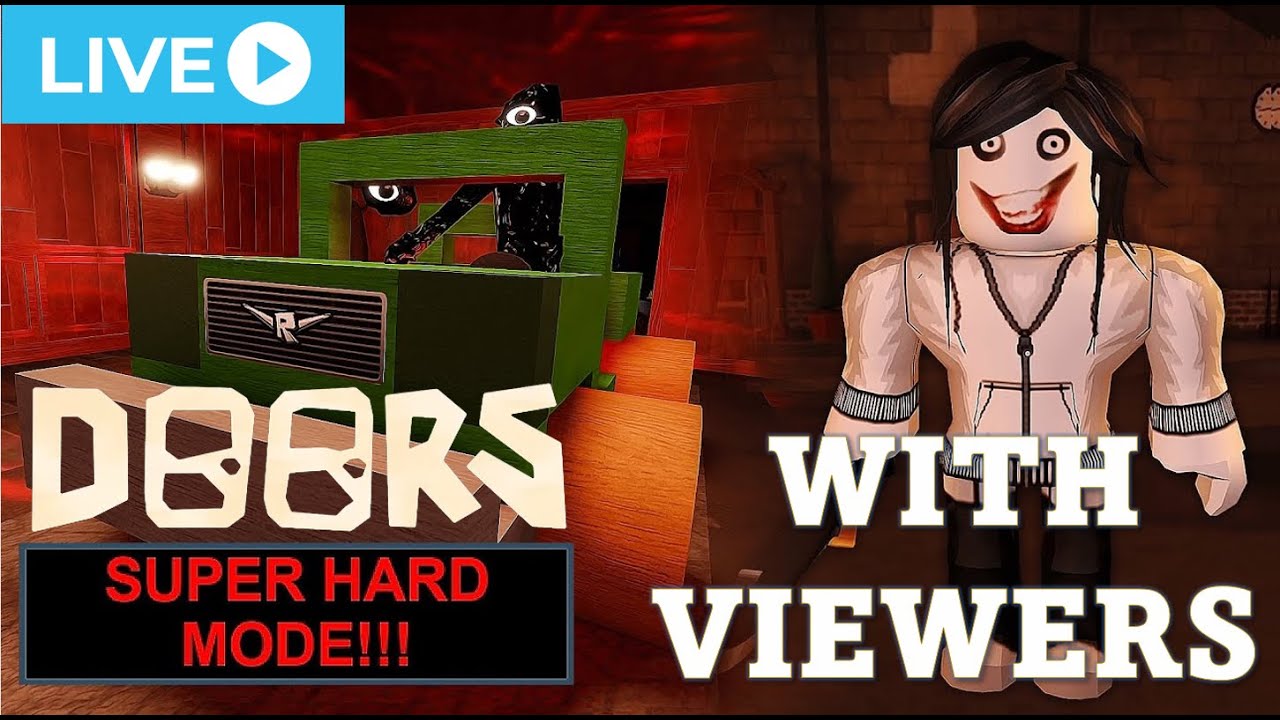 [LIVE] DOORS SUPER HARD MODE! PLAYING WITH VIEWERS! roadto1k YouTube