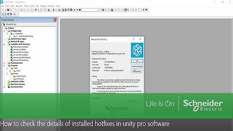 How to check the details of installed hot fixes in unity pro software