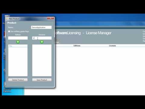 Setting up a product in the license manager