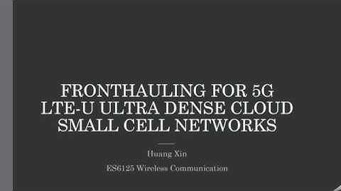 Fronthauling For 5G LTE-U Ultra Dense Cloud Small Cell Network