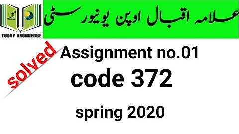 aiou solved Assignment spring 2020 | code 372 Assignment no.01