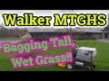 Mowing Wet Thick Grass Bagging Grass With Walker MTGHS // Countryside Vlogs
