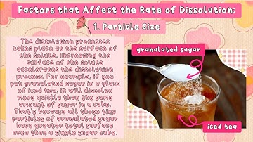 💟 (SCIENCE) What are the Factors Affecting the Rate of Dissolution? | #iQuestionPH