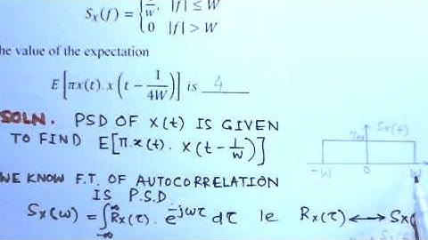 Video Solution to GATE ECE-2014 Problem-Power Spectral Density