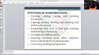 GOD FIRST COLLEGE: ICT, WORD PROCESSING- WORD PROCESSOR, SS1, WK 6 Profile