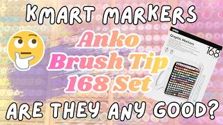 Testing out the New Brush Tip Alcohol Marker Set from Kmart! Anko Graphic Markers