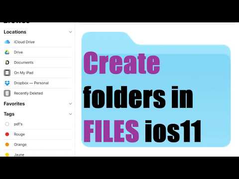 How to create  folders in FILES ios 11 IPAD/IPHONE