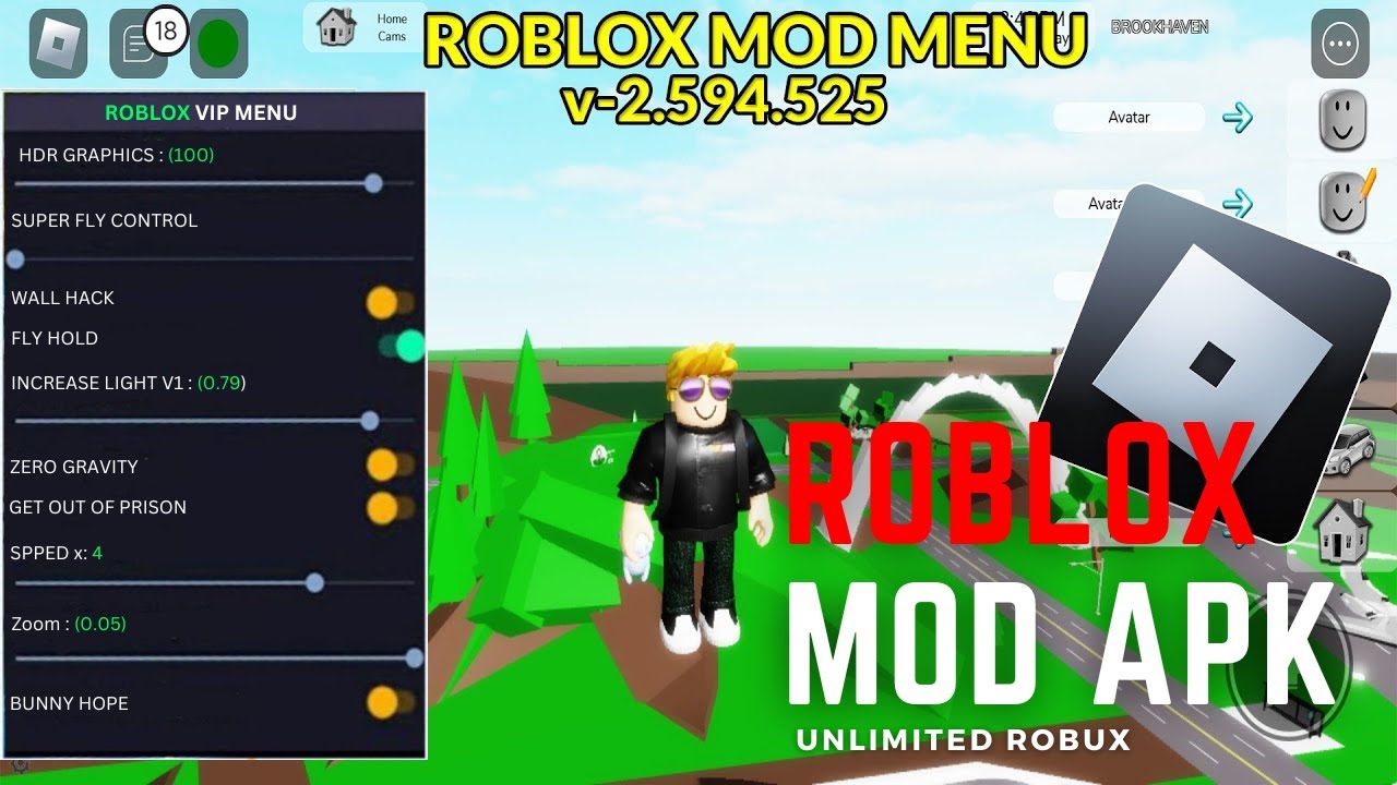 Roblox MOD APK  Roblox MENU (Unlimited Robux, HDR Graphics, God Mode, Fly  Hold More) waale 
