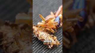 The “Bone‑Collector” Caterpillar in Spider Webs #shorts #animals #wildlife
